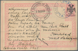 Albanien - Ganzsachen: 1913, 20 Pa Red Turkish Postal Stationery Card With Hand-stamped Double-heade - Albanië