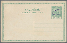 Albanien - Ganzsachen: 1914, "7.Mars" Handstamp On 5q. Green And On 10q. Red, Two Rare Unused Cards, - Albanië