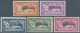 Andorra - Französische Post: 1931, Definitives 2 Fr. - 20 Fr., Five MNH Key Values, (Mi€ For ** 2.15 - Autres & Non Classés