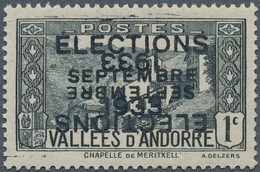 Andorra - Französische Post: 1933, "ELECTIONS" Overprints, Private Issue, 1c. Grey With Double Overp - Altri & Non Classificati