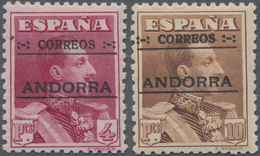 Andorra - Spanische Post: 1928, Overprints, 4pts. Lilac And 10pts. Brown, Perf. 12½:11½, Fresh Colou - Andere & Zonder Classificatie