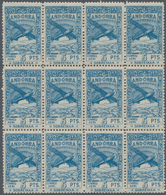 Andorra - Spanische Post: 1932, Not Issued Airmail Set Of 12 In Blocks Of Twelve, Mint Never Hinged - Altri & Non Classificati