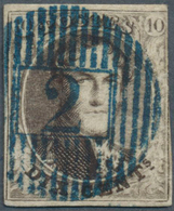 Belgien: 1851, 10c. Brown, Fresh Colour, Touched To Full Margins, Clearly Oblit. By Full Strike Of B - Nuovi