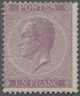 Belgien: 1867, Definitives Leopold II., 1fr. Violet, Perf. 15, Fresh Colour And Well Perforated, Min - Neufs