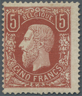 Belgien: 1878, Definitives Leopold, 5fr. Red-brown, Fresh Colour And Well Perforated, Mint Original - Unused Stamps
