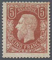 Belgien: 1878, 5fr. Red-brown, Fresh Colour And Well Perforated, Mint Original Gum Previously Hinged - Neufs