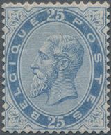 Belgien: 1883, Definitives Leopold II., 25c. Blue, Fresh Colour, Well Perforated, Mint Never Hinged, - Neufs