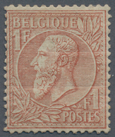 Belgien: 1884, Leopold II. 1fr. Brownish-red On Greenish Mint Lightly Hinged, Scarce Stamp! Mi. € 90 - Neufs