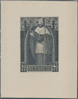Belgien: 1932, Cardinal Mercier, Essay In Black On SILK. Very Rare And Unusual! - Unused Stamps