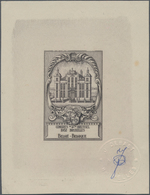 Belgien: 1952, UPU Congress, Design "Beaulieu Palace", Single Die Proof In Light Grey-brown, Issued - Ongebruikt