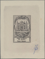 Belgien: 1952, UPU Congress, Design "Beaulieu Palace", Single Die Proof In Light Grey-brown, Issued - Ungebraucht