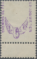 Belgien - Eisenbahnpaketmarken: 1915, Winged Wheel Overprints, Essay Of Surcharge On Empty Field Wit - Equipaje [BA]