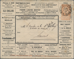 Belgien - Ganzsachen: 1898, Stationery Envelope 10c. Orange-brown With Advertisement Imprints On Fro - Andere & Zonder Classificatie