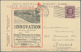 Belgien - Ganzsachen: 1923, Stationery Card 15c. Lilac With Advertisement Imprint In Favour Of Red C - Other & Unclassified