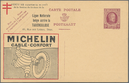 Belgien - Ganzsachen: 1924, Stationery Card 15c. Lilac With Advertisement Imprint "Michelin" In Favo - Andere & Zonder Classificatie