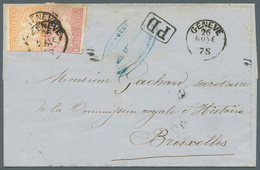 Belgien - Besonderheiten: 1857, Destination BELGIEN: Strubel-Brief Mit 15 Rp. Rosa (Eckrandstück) Un - Andere & Zonder Classificatie