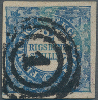 Dänemark: 1851, 2 S. Blue, Thiele Printing, Wide Margins All Around, Fresh Colour, Used With Clear S - Neufs