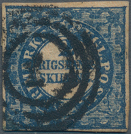 Dänemark: 1851, 2 S. Blue, Thiele Printing, Good Margin At The Bottom, All Other Three Margins Very - Neufs