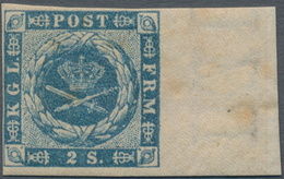 Dänemark: 1854-57 2s. Blue, Right-hand Marginal Single, Mint Never Hinged With Original Gum, Few Mau - Ongebruikt