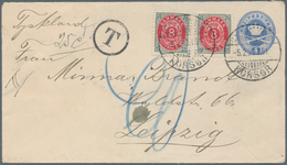 Dänemark: 1899, Stationery Envelope With 8 Öre Coat Of Arms (2) And "KJOBENHAVN-KORSÖR 5.2.99" Shipm - Ongebruikt