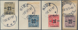 Dänemark: 1918, Revaluation Overprints On Accounting Stamps, Wm Crown, Complete Set Of Four Values, - Neufs