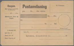 Dänemark - Ganzsachen: 1875/80 Two Forms For Postal Money Orders, Different Types, Once With 18 At B - Postwaardestukken