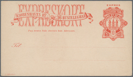 Dänemark - Ganzsachen: 1882 Two Unused Postal Stationery Express Cards 10 öre On White Paper In Good - Interi Postali