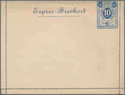 Dänemark - Ganzsachen: 1883 Unused Express Lettercard 10 öre Blue On White Paper Of Private Townpost - Interi Postali