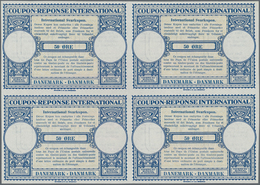 Dänemark - Ganzsachen: 1940. International Reply Coupon 50 Ore (London Type) In An Unused Block Of 4 - Entiers Postaux