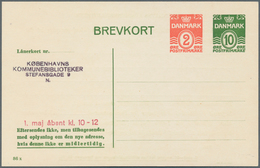 Dänemark - Ganzsachen: 1953 Unused Postal Stationery Card With Additional Printing Of 2 Öre Next To - Postwaardestukken