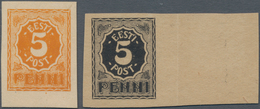 Estland: 1919, Proffs For 5 P Numerals In Original Colour Orange - Expertised Löbbering BPP - And Bl - Estonia
