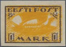 Estland: 1919, 1 Mark Viking Ship Proof In Later For 5 Mark Used Colours. Expertised Löbbering BPP. - Estonia