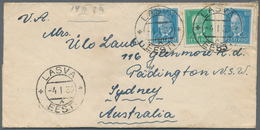 Estland: 1939. Letter Addresse To SYDNEY, Australia, Franked 5s Blue-green And 10 (s) Blue (2 Single - Estonie