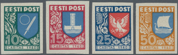 Estland: 1940, Community Help, Complete Set Of Imperforated Proofs Without Gum. Signed Nemvalz. - Estonie