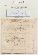Finnland - Vorphilatelie: 1735, Swedish Post In Finnland, Folded Letter With Meander Mark From WILLM - ...-1845 Vorphilatelie