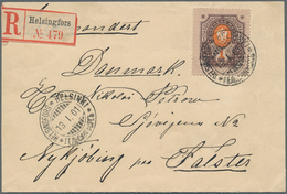 Finnland: 1901, 1rbl. Brown/orange, Single Franking (not At Correct Rate) On Registered Letter From - Oblitérés