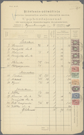 Finnland: 1912. Post Office Form (Blank No. 33) For Service Fees In The Fourth Quarter Of 1911 (tota - Usados