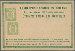 Finnland - Ganzsachen: 1875, Ganzsachenkarte "8 P.", Aushilfsgabe Mit Zweitem Eingedruckten Werstemp - Interi Postali