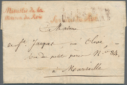 Frankreich - Vorphilatelie: 1820, ROYAL SERVICE, Entire Letter With Red Double-line Handstamp "Minis - Otros & Sin Clasificación