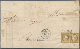 Frankreich: 1850, 10c. Bistre, Tête-bêche Pair Of Fresh Colour, Touched At Left And At Base Otherwis - Sonstige & Ohne Zuordnung