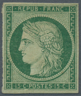 Frankreich: 1850, Ceres 15c. Deep Green ("vert Fonce"), Fresh Colour, Full Margins All Around, Mint - Autres & Non Classés