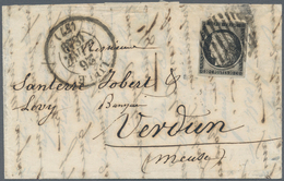 Frankreich: 1849, 20 C Black, Large Margins, Tied By The "BARS OF LILLE" Grid Cancel, Along With Lar - Andere & Zonder Classificatie