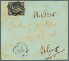 Frankreich: 1849, Ceres 10 C. Black, Small To Wide Margins All Around, Tied By Grid To Folded Cover - Autres & Non Classés