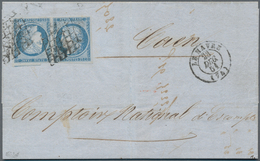 Frankreich: 1851, Ceres 25c. Blue, Tête-bêche Pair Of Fresh Colour And Full To Large Margins With Pa - Sonstige & Ohne Zuordnung