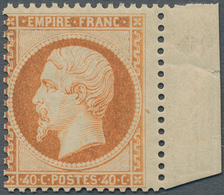 Frankreich: 1863, Napoleon 40c. Orange, Slightly Oxidated Colour, Right Marginal Copy With Extremely - Autres & Non Classés