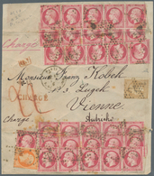 Frankreich: 1862, Large Piece Of An Registered Envelope With Very High Franking Of 25,30 Franc Repre - Other & Unclassified