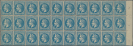 Frankreich: 1862, Napoleon Laure 20c. Blue, Right Marginal Block Of 30, Fresh Colour And Well Perfor - Other & Unclassified