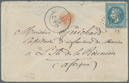 Frankreich: 1862, Napoleon Mit Lorbeer 20 C Blau Mit Nr.-St. "1660" Und Neben-K2 "GIVER 17.5.71" Auf - Other & Unclassified