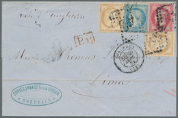 Frankreich: 1862/70, Napoleon Mit Lorbeer 80 C Zusammen Mit 1870, Ceres 2x 10 C Braungelb Und 25 C ( - Other & Unclassified