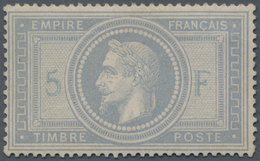 Frankreich: 1869, Napoleon Laure 5fr. Grey, Fresh Colour, Mint Original Gum Previously Hinged, Diago - Other & Unclassified